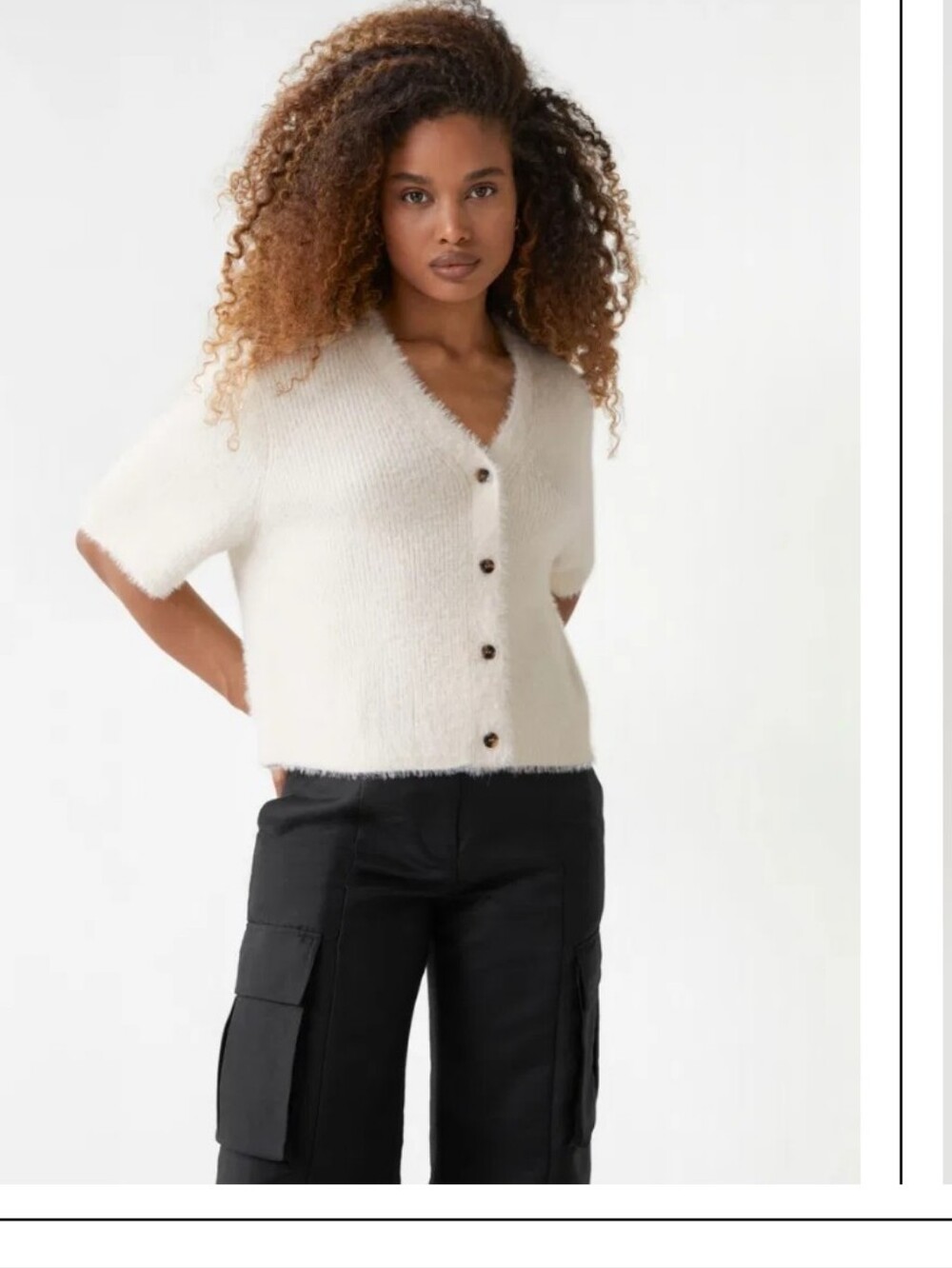 & Other Stories Short Sleeve Knit Cardigan Size Large